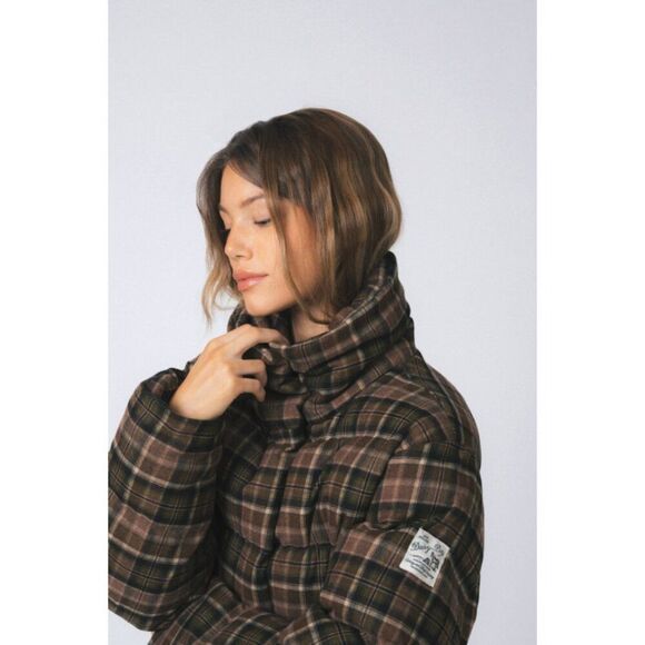 Dairy Boy Cedar Plaid Puffer Women's XL Brown/Green - Picture 3 of 11